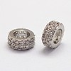 Brass Micro Pave Cubic Zirconia European Beads ZIRC-D113-31P-FF-1