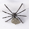 Natural Pyrite & Alloy Spider Display Decorations WG61950-01-1