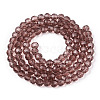 Faceted(32 Facets) Round Glass Beads Strands X-EGLA-J042-4mm-06-2