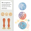 SUPERDANT Brass Wax Seal Stamp Heads & Pearwood Handles Kit AJEW-SD0001-20-4