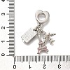 Rack Plating Alloy Crystal Rhinestone European Dangle Charms PALLOY-P307-21P-3