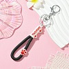 Cat Paw Print PVC & Iron Alloy Lobster Claw Clasp Keychain KEYC-JKC01104-02-1