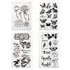 8 Sheets 4 Styles Clear Silicone Stamps DIY-CJ0002-11-1