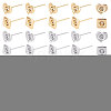 Unicraftale 60Pcs Square & Heart 304 Stainless Steel Ear Stud Components DIY-UN0002-76-1