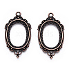 Zinc Alloy Link Cabochon Settings PALLOY-WH0001-35R-2