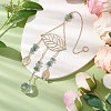 Brass Hollow Leaf Pendant Decorations HJEW-TA00273-2