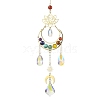 7 Chakra Gemstone & Lotus Moon Hanging Ornaments HJEW-TA00176-1