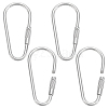4Pcs 304 Stainless Steel Screw Carabiner Lock Charms STAS-UN0064-01-1