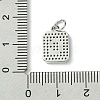 Rack Plating Brass Micro Pave Clear Cubic Zirconia Charms KK-G501-01C-P-3