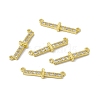 Rack Plating Brass Micro Pave Clear Cubic Zirconia Connector Charms KK-C007-37G-I-1