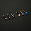 Titanium Steel & Synthetic Opal Threadless Labrets WG3C897-01-2