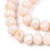 Electroplate Opaque Solid Color Glass Beads Strands EGLA-A044-P4mm-L33-2