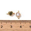 Brass Pave Glass Connector Charms KK-C062-008G-3