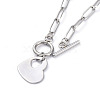 Non-Tarnish Heart 304 Stainless Steel Pendant Necklaces NJEW-JN02887-02-3