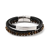 Braided Leather Multi-strand Bracelets for Men BJEW-Z081-16P-4