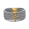 Imitation PU Leather Cord Multi-strand Bracelets for Women Girl WG4D46A-10-1