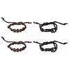 4Pcs 2 Colors Waxed Cotton Macrame Pouch Empty Stone Holder for Link Braclets Making BJEW-CJ0001-03-1