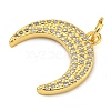 Rack Plating Brass Micro Pave Cubic Zirconia Pendants KK-Z063-47G-2