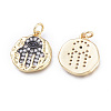 Brass Micro Pave Cubic Zirconia Pendants KK-I673-39-2