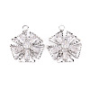 Brass Micro Pave Clear Cubic Zirconia Pendants KK-Q253-008P-B-1