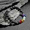 Chakra Jewelry Natural Lava Rock Bead Stretch Bracelets BJEW-JB02272-6
