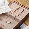 Natural Carnelian(Dyed & Heated) & Rhodochrosite & Freshwater Pearl & Glass Beaded Necklaces NJEW-U026-24G-3