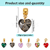 30Pcs 6 Color Glass Pendant PALLOY-GO00009-2