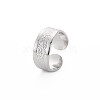 304 Stainless Steel Flat Open Cuff Ring for Women RJEW-S405-204P-3