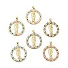 Rack Plating Brass Micro Pave Clear Cubic Zirconia Pendants ZIRC-I059-11G-1