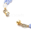 Glass Seed & Natural Agate Beaded Bracelet with Brass Magnetic Clasp BJEW-JB07803-03-6