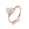 Natural Rose Quartz Chips Finger Ring RJEW-L082-03RG-04-2