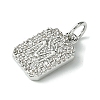 Rack Plating Brass Micro Pave Clear Cubic Zirconia Charms KK-G501-01M-P-2