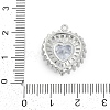 Brass Micro Pave Cubic Zirconia with Glass Pendants KK-Q026-20P-3