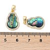 Brass Micro Pave Clear Cubic Zirconia Pendants KK-Q030-08G-2