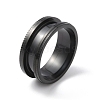 Titanium Steel Grooved Finger Ring for Women RJEW-WH0004-30C-EB-1