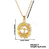 Elegant Brass & Glass Hollow Design Tree Pendant Necklaces WX2591-7-1