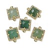 Natural Green Strawberry Quartz Faceted Square Links G-I375-03G-06-1