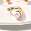 Round Natural Pearl Finger Rings RJEW-P113-22G-2