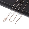 1mm Rack Plating Brass Box Chain Adjustable Slider Necklaces for Women Men MAK-L044-02RG-1