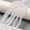 Transparent Electroplate Glass Beads Strands GLAA-F029-4mm-D13-4