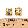 Brass Micro Pave Cubic Zirconia Beads KK-B142-06G-03-3