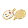 Brass Enamel Pendants KK-E108-44G-2