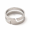 304 Stainless Steel Cuff Ring for Women RJEW-B027-16P-2