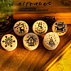 6Pcs 6 Styles Christmas Theme Wooden Stamps SCRA-PW0007-91-3
