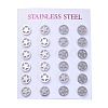 Tarnish Resistant 304 Stainless Steel Pentacle Stud Earrings EJEW-H368-27P-3