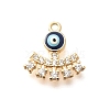 Brass Micro Pave Cubic Zirconia with Enamel Charms KK-G519-12G-02-1