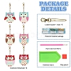 6Pcs DIY Diamond Painting Owl Keychain Kits PW-WG37898-01-4