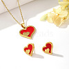 304 Stainless Steel & Acrylic Stud Earrings & Pendant Necklaces Sets FS-WGD84E7-03-1
