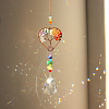 1Pc Natural Mixed Stone Chip Wrapped Heart with Tree of Life Hanging Ornaments HJEW-DJ0001-15A-3