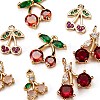 8Pcs Brass Micro Pave Clear Cubic Zirconia Charms KK-LS0001-38-4